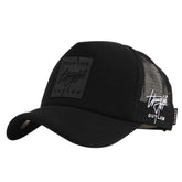 Thuglife Rubber Box Patch Sport Outdoor Kpop Mesh Baseball Cap Foam Trucker Hat (All Black, L~XL (59cm~61cm=23"~23 7/8"))
